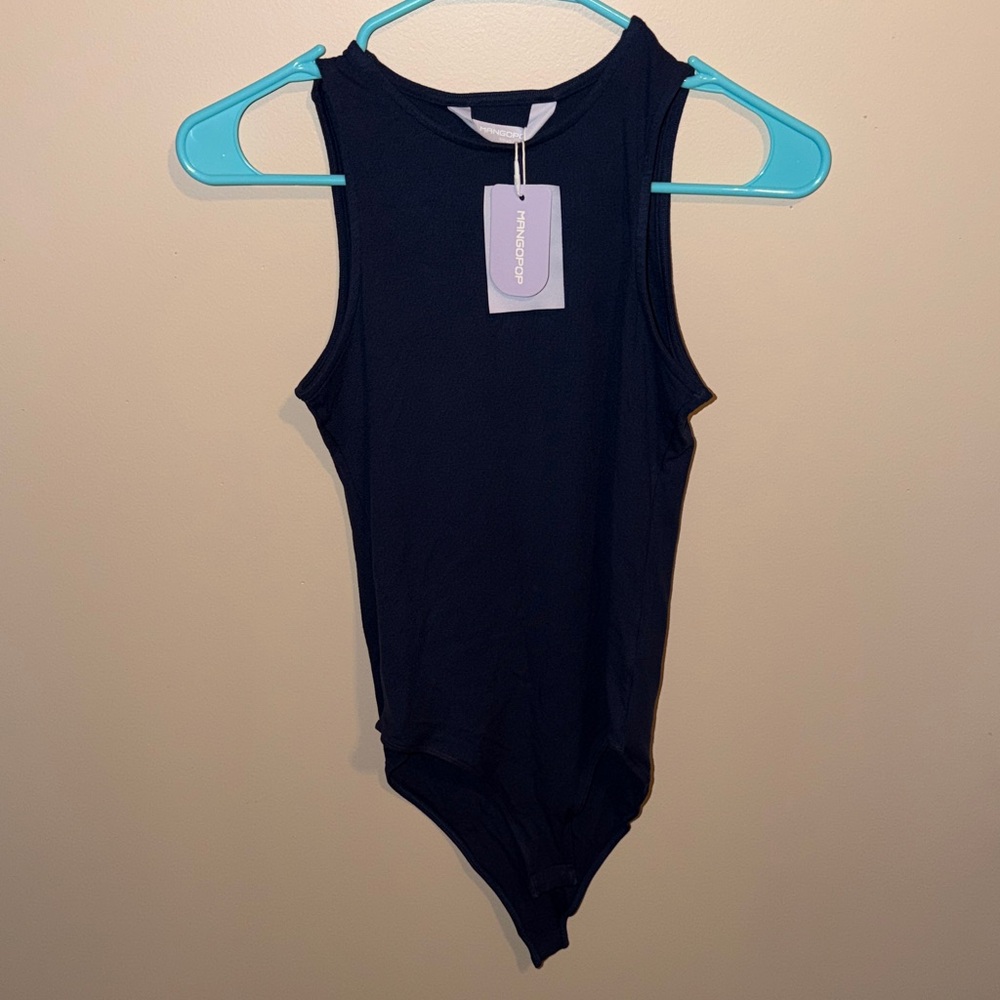 Navy Blue Sleeveless Bodysuit
